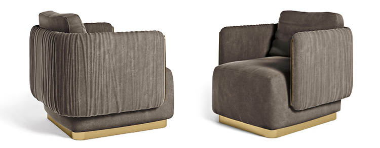 Formitalia Luxury Living RooomGold Mud Armchair